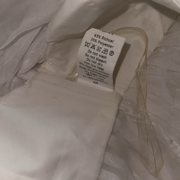 NWOT House of CB 'Lucie' White Pleated long sleeves crop top Top sz M - Picture 7 of 8